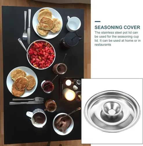 Miniatura 2 de DOITOOL Tapa de sartén de acero inoxidable con tapa de acero inoxidable - Tapa universal pequeña de 3.9 pulgadas para ollas, tapa de mini sartén