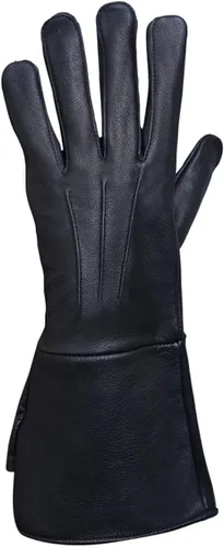 Miniatura 8 de Glamtron Guantes medievales renacentistas de piel de cordero pura guantes de guantelete para cosplay