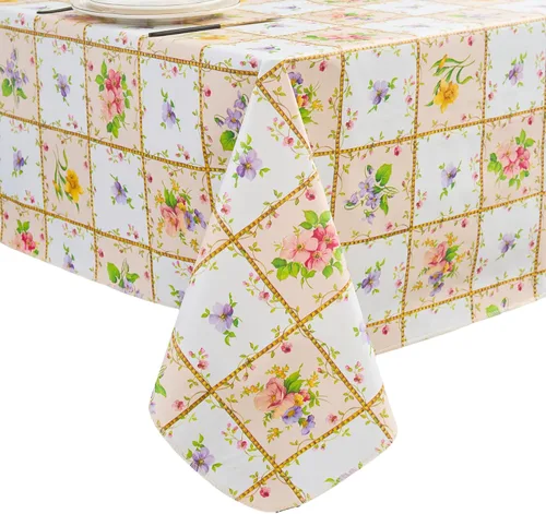 Miniatura 7 de Pioggia Mantel de vinilo con parte trasera de franela, impermeable, a prueba de aceite, mantel de PVC, cubierta de mesa de plástico lavable a prueba