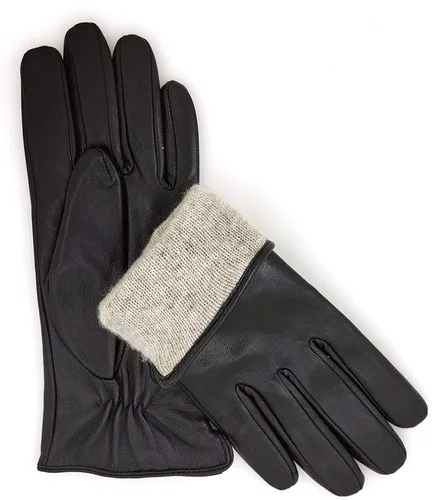 Miniatura 4 de ZLUXURQ Guantes de piel de cordero suave para mujer, con forro de cachemira