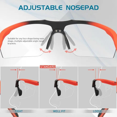 Miniatura 5 de SCVCN Gafas de sol deportivas fotocromáticas para ciclismo, gafas transparentes para hombres y mujeres, protección UV400, MTB BMX, pesca, correr