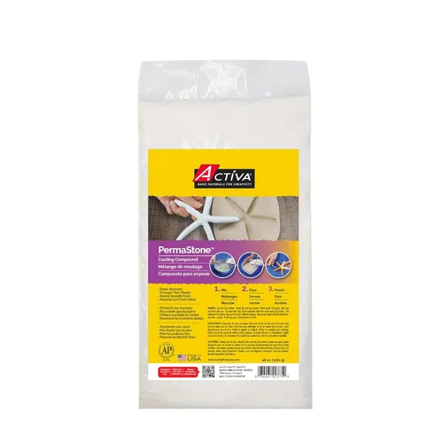 Activa Compuesto de fundición PermaStone, 48 onzas (3.0 lbs) | Fuerte y duradero, reproduce detalles finos, se seca blanco