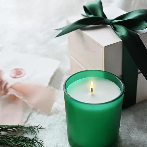 Miniatura 6 de SHOWIN Tarros gruesos para hacer velas, 12 unidades, tarros vacíos de 7 onzas con tapas de madera para hacer velas, contenedor de muestra, verde