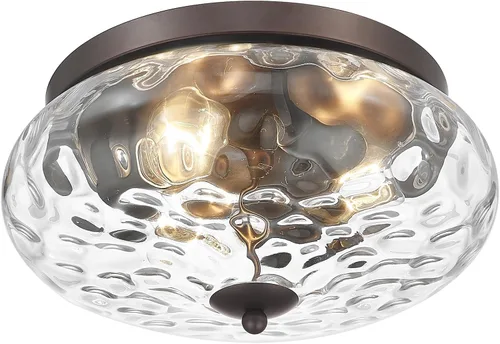 Miniatura 16 de Luminarias de techo de montaje empotrado Darkaway para interior y exterior con pantalla de vidrio ondulado para pasillo, cocina, recámara, porche
