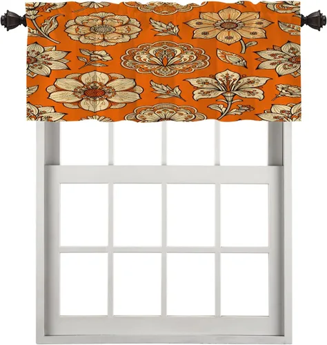 Miniatura 72 de Cortinas de cocina de hojas de arce otoñales para ventanas, hojas verdes y rojas sobre cenefas opacas negras, tratamientos de ventana de poliéster