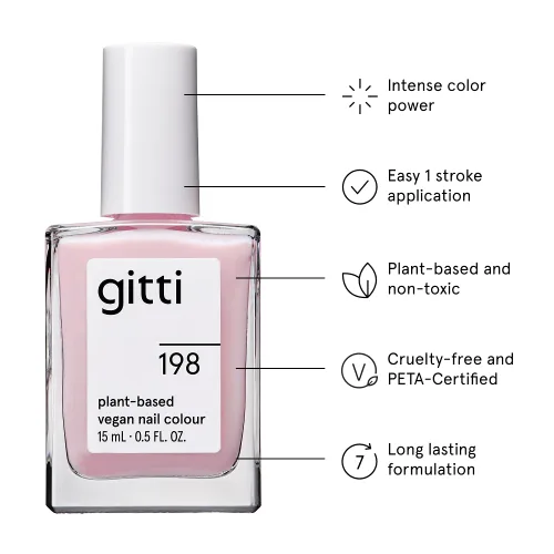 Miniatura 71 de gitti Esmalte de uñas a base de plantas No tóxico, libre de 30, basado en ingredientes de origen natural, libre de crueldad, vegano