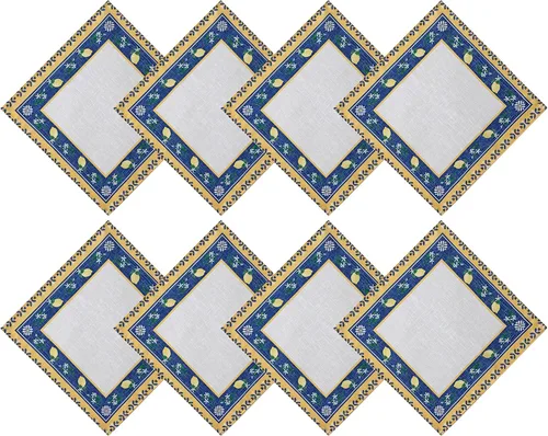 Miniatura 9 de Home Bargains Plus Mantel rectangular de tela, 52 x 70 pulgadas, jardín de limón azul, para interiores y exteriores, resistente a las manchas y al