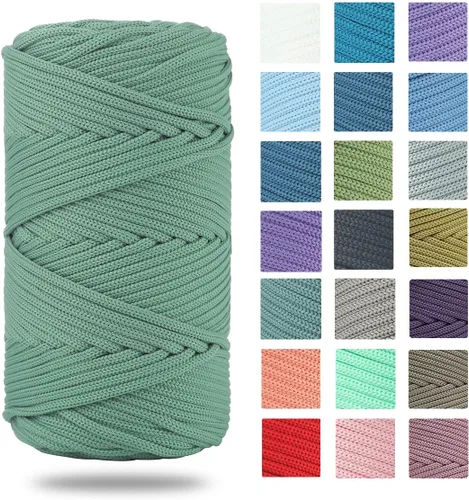 Miniatura 13 de Cordón de poliéster trenzado de 0.157 pulgadas, 160 yardas, hilo elástico para ganchillo, cuerda de poliéster para manualidades, bolsa de Beige