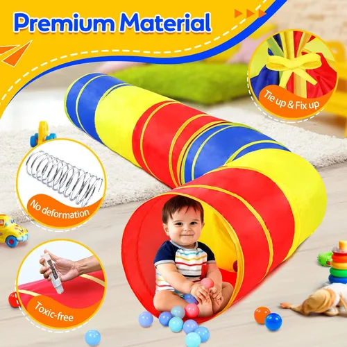 Miniatura 3 de Túnel de juego para niños pequeños, tienda de campaña desplegable para bebés, niños o perros con 2 lados de malla, juguetes de túnel para niños