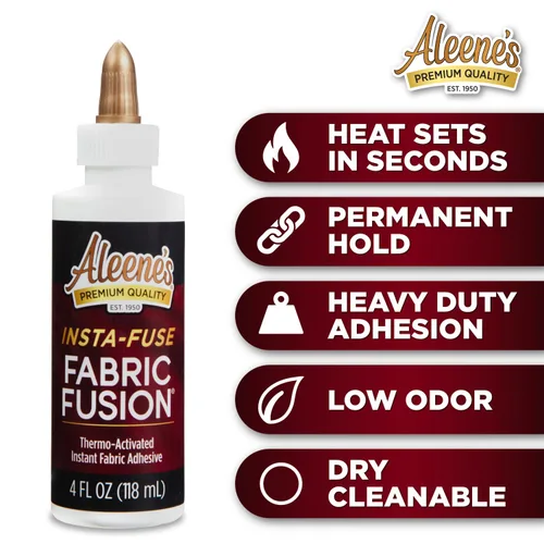 Miniatura 2 de Aleene's Fabric Fusion Insta-Fuse - Pegamento permanente para tela termoactivado, tiempo de secado instantáneo, ideal para arreglos rápidos de moda