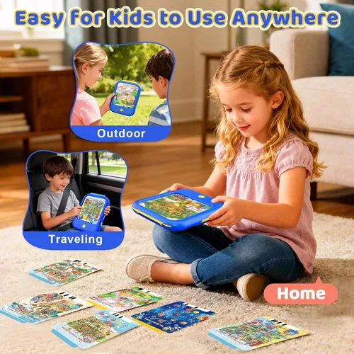 Miniatura 5 de Tableta de aprendizaje bilingüe para niños, juguetes educativos Montessori de aprendizaje para niños de 2 a 5 años, con más de 2000 palabras