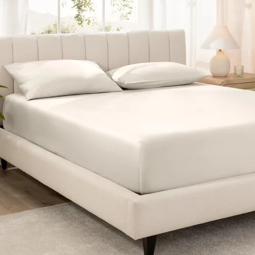 Miniatura 12 de Bare Home Sábana Bajera Ajustable de Satén de Algodón 100% Orgánico - 400 Hilos - Tejido de Satén Suave - Transpirable y Refrescante - Lujo de Hotel