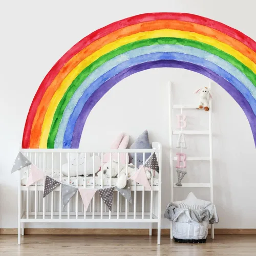 Miniatura 2 de Calcomanías de arco iris para pared, calcomanías de pared de Escandinavia, removibles, despegar y pegar, sala de estar, dormitorio de niñas, jardín