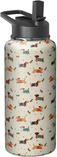 Miniatura 13 de Dachshund - Vaso de viaje aislado de acero inoxidable de 20 onzas con asa y pajilla, regalo para mujer, para el Día de la Madre, a prueba de fugas