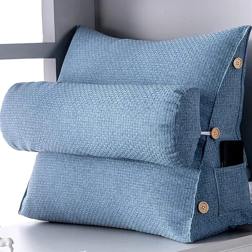 Miniatura 4 de Almohada de apoyo lumbar, almohada triangular, respaldo de cama, ajustable extraíble, cojín grande para sala de estar, ventana de bahía
