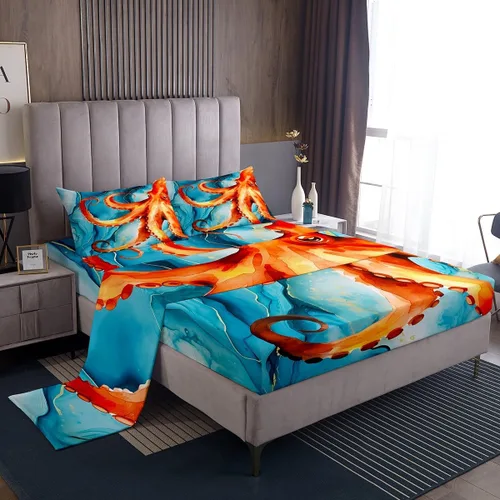 Miniatura 23 de Feelyou Juego de sábanas bajeras de animales salvajes de animales salvajes con dibujos animados, safari salvaje, juego de ropa de cama para niños