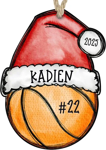 Miniatura 14 de Adorno de fútbol 2025 Decoración de Navidad personalizada con nombre y número personalizados Regalo deportivo para jugadores, entrenadores y equipos