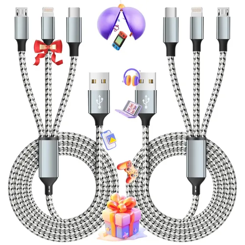 Miniatura 9 de Cable de carga múltiple USB C Splitter 1 paquete, cable de carga USB A/C a USB C, cable de carga dual tipo C, cable de carga múltiple 4 en 2 con 4