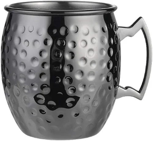 Hoshen Moscow M Cup Vaso de cerveza, cóctel chapado en cobre, taza de metal, 18 onzas, taza de acero inoxidable chapado en cobre, adecuado para