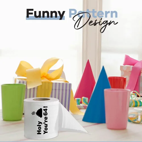 Miniatura 6 de Papel higiénico para decoración de cumpleaños número 64 para hombres y mujeres, diseño divertido, gran regalo divertido de broma, ecológico