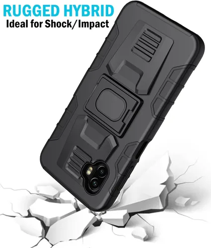 Miniatura 5 de Funda con clip para Galaxy XCover 6 Pro, Nakedcellphone Funda de agarre de anillo resistente con soporte [placa de montaje integrada]