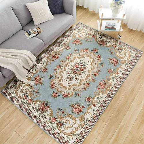 Miniatura 56 de Ukeler - Alfombra rústica con diseño floral para sala, dormitorio, comedor, Country rústico, Azul (luxury blue)