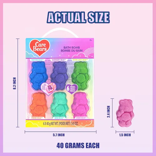 Miniatura 5 de Care Bears Paquete de 6 Bombas de Baño con Aroma a Chicle - Edades 3+ Bombas de Baño Moldeadas de Personajes – Colores Divertidos y Brillantes