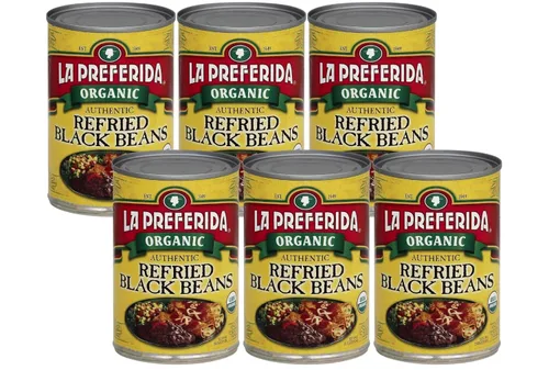 Miniatura 11 de La Preferida Frijoles Refritos Negro Orgánico, 15 oz (Paquete de 3)