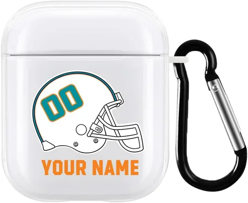 Miniatura 32 de Funda de casco de fútbol con nombre y número para Apple AirPods de 2ª y 1ª generación, regalo personalizado para fanáticos de los deportes de Arizona