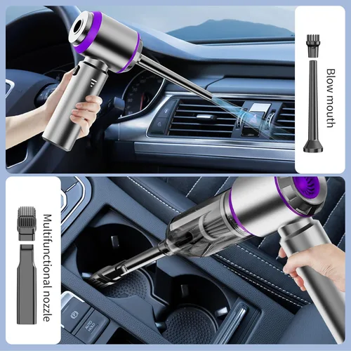 Miniatura 2 de NWDEY Aspiradora de coche de alta potencia 20000Pa - Mini aspiradora de mano inalámbrica y plumero de aire para coche y escritorio, hogar, oficina