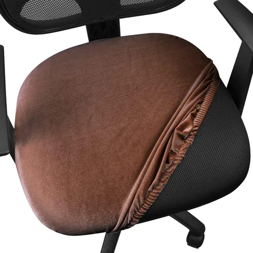 Miniatura 2 de Yikko - Fundas de asiento de terciopelo para silla de 14.96-18.89 pulgadas, con correas, fundas lavables para silla de oficina y computadora