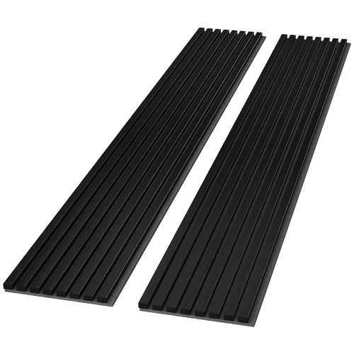 Miniatura 10 de Paneles de madera acústica, paquete de 2 unidades de 94.49 x 12.6 pies, decoración de pared insonorizada (nogal ahumado)