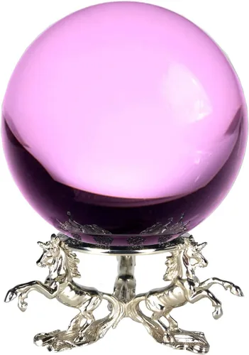 Miniatura 10 de Amlong Crystal Bola de cristal transparente de 5.906 in (6 pulgadas) con soporte de unicornio y paquete de regalo para bola decorativa, fotografía