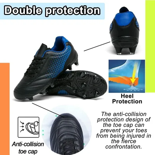 Miniatura 3 de LIZRHA Zapatos de fútbol para niños y niñas, tacos de fútbol para niños y niñas, zapatos de fútbol atléticos para exteriores, zapatos de fútbol