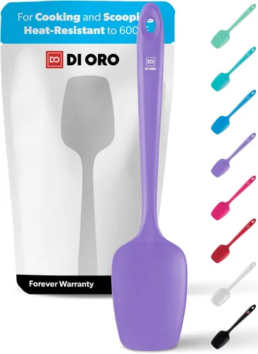 DI ORO Espátula Cuchara de Silicona - Resistente al Calor 600°F Raspador Spoonula de Silicona Grande - Libre de BPA Seguro para Utensilios de Cocina