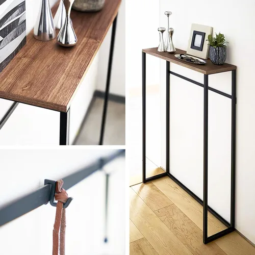 Miniatura 5 de YAMAZAKI Home - Mesa consola delgada – Mesa de entrada estrecha (24 pulgadas) con ganchos, mesa delgada ultra poco profunda para espacios pequeños