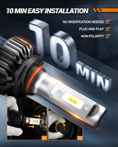 Miniatura 3 de SEALIGHT Bombillas 9005/HB3 H11/H8/H9, Luz 9005 H11 con Plug and Play, 60,000LM, Sin polaridad, Visión de conducción más amplia, Bombillas de luz