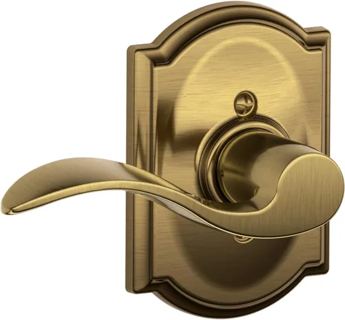 Miniatura 13 de SCHLAGE - Manija de puerta Accent con cerradura de paso libre para pasillo y armario en bronce antiguo - F10 ACC 716 Bronce Envejecido