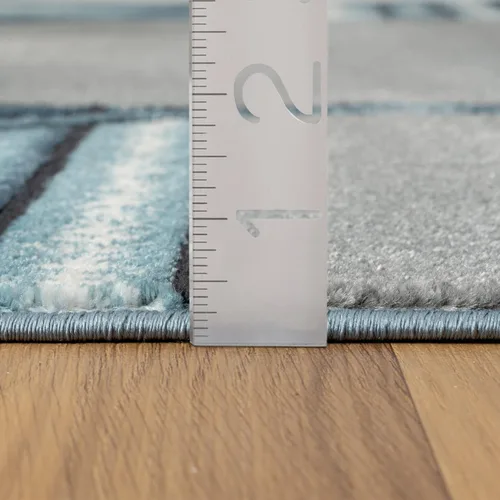 Miniatura 2 de LUXE WEAVERS Art Deco - Alfombra geométrica azul de 6 x 9 pulgadas