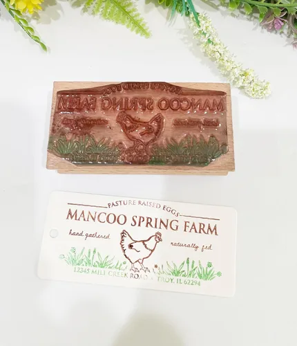 Miniatura 7 de Sello personalizado para cartón de huevos, sello personalizado de granja para cajas de huevos, incluye 50 etiquetas a juego gratis para huevos