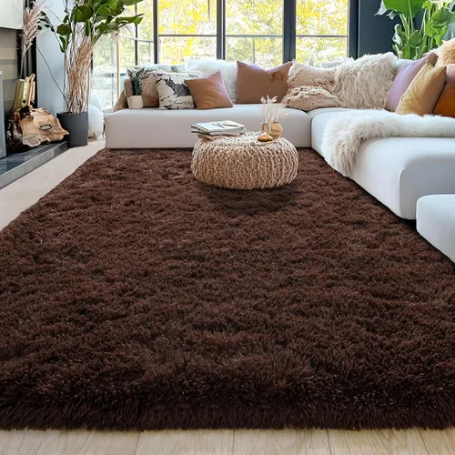 Miniatura 221 de Alfombras de área de 8x10 para sala de estar, alfombra shaggy grande ultra suave y esponjosa para dormitorio, alfombras de felpa mullida Blanco crema