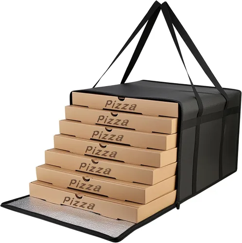 Miniatura 17 de Bodaon Bolsas de pizza para entrega, bolsa de entrega de pizza aislada para conductores de entrega, 20 x 20 x 6 pulgadas, bolsas calentadoras