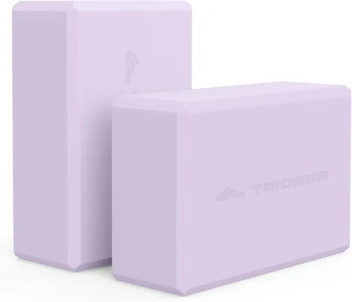 Trideer - Bloques de yoga (paquete de 2), bloques de espuma suave antideslizantes con bordes biselados para alineación y estiramiento en yoga,