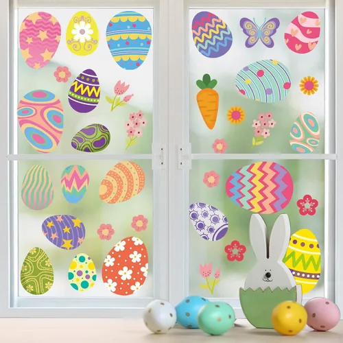Miniatura 8 de Decoraciones patrióticas para ventanas del 4 de julio, 9 hojas de calcomanías de ventana de bandera estadounidense para ventanas de vidrio