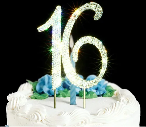Miniatura 14 de 50 decoraciones para tartas Gemas de diamantes de imitación brillantes de alta calidad Ideas de decoración de fiesta de cumpleaños 50 o Oro