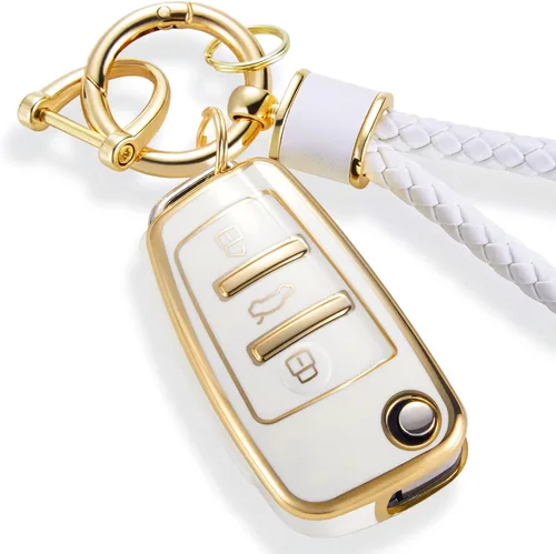 Miniatura 11 de Funda para Llavero Mercedes con Llavero de Cuerda Trenzada de Metal, Funda de Llave Suave Mejorada para Carcasa de Llavero Remoto Inteligente Sin