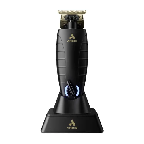 Andis 74150 GTX-EXO Profesional recortador de barba y cabello con y sin cable de iones de litio eléctrico con soporte de carga, color negro