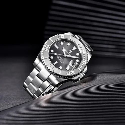 Miniatura 7 de Pagani Design 1651 - Reloj de pulsera para hombre, mecánico automático, movimiento NH35, 328.1 ft, resistente al agua, cristal de zafiro, bisel