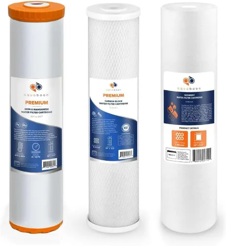Miniatura 11 de Aquaboon Filtros de agua de 5 micrones, 20 x 4,5 pulgadas, juego para toda la casa, cartuchos de repuesto de filtro de agua certificados NSF, CTO