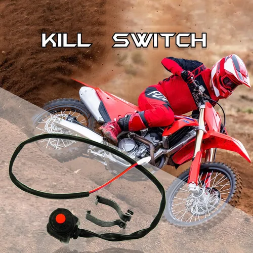 Miniatura 2 de Manillar Motor Kill Switch Universal Motocicleta ATV UTV, Botón Rojo